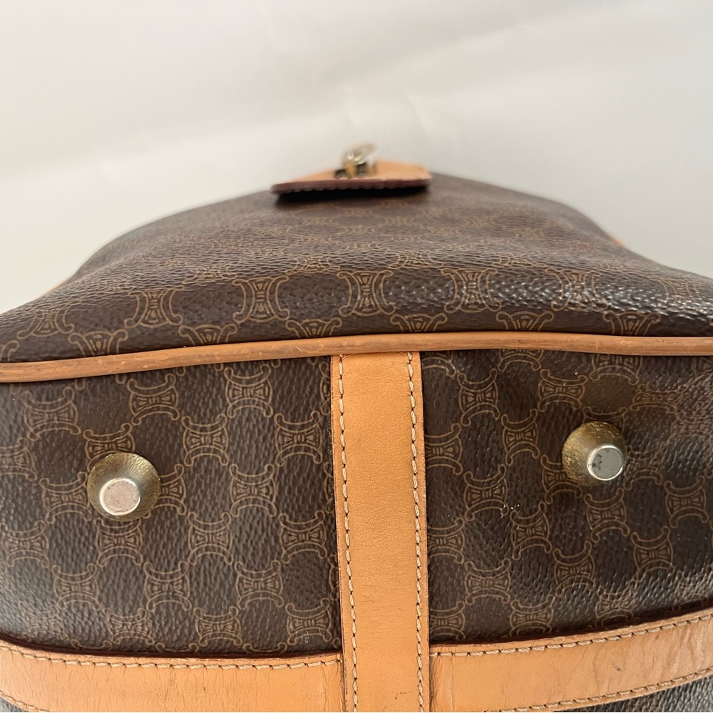 Vintage Celine Macadam Coated canvas leather brown M13 Boston Bag Speedy - Picture 12 of 13